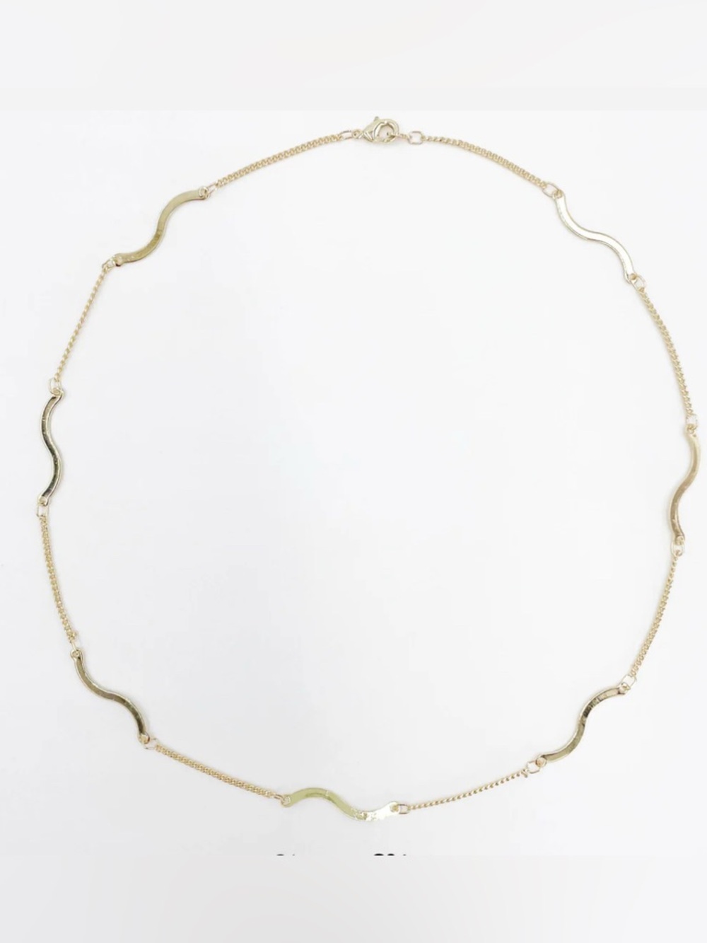 18k Gold Platted Squiggle Link Necklace